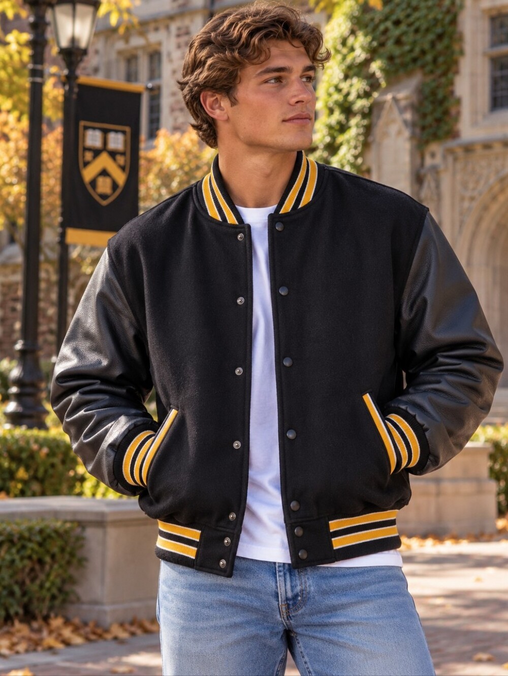 Holloway Original Varsity Jacket Letterman coat outerwear wool leather 3XL NEW